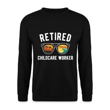 Retired CEO Beach Relaxation Sunglasses Design - Unisex Pullover - Schwarz - Vorne - Alina (178cm) & Michal (187cm)