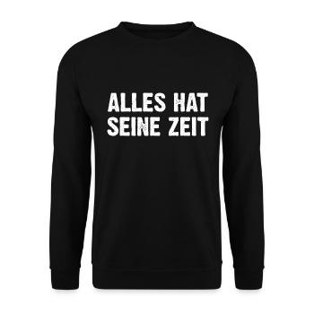 Alles Hat Seine Zeit - Unisex Pullover - Schwarz - Vorne - Alina (178cm) & Michal (187cm)