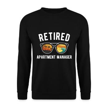 Beach Life Sunglasses Manager in retirement - Unisex Sweatshirt - black - Front - Alina (178cm) & Michal (187cm)