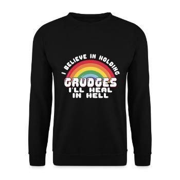I believe in guilt that I feel in hell - Unisex Sweatshirt - black - Front - Alina (178cm) & Michal (187cm)