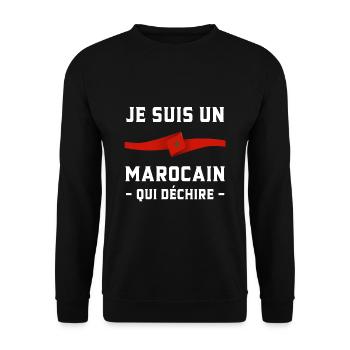 Je Suis Un Marocain Qui Déchire Maroc - Sweat-shirt Unisexe - noir - Devant - Alina (178cm) & Michal (187cm)