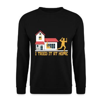 I Tried It At Home Skelett Fahrradunfall - Unisex Pullover - Schwarz - Vorne - Alina (178cm) & Michal (187cm)