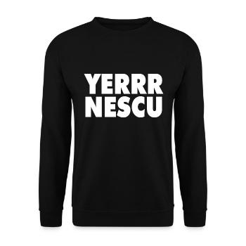 Yerrr Nescu - Unisex Pullover - Schwarz - Vorne - Alina (178cm) & Michal (187cm)
