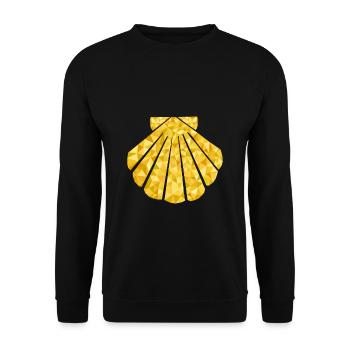 Way of St. James Scallop desing polygon shirt - Unisex Sweatshirt - black - Front - Alina (178cm) & Michal (187cm)