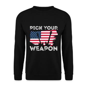 CHOISISSEZ VOTRE INSTRUMENT DE MUSIQUE DE GUITARE - Sweat-shirt Unisexe - noir - Devant - Alina (178cm) & Michal (187cm)