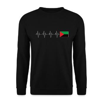 Drapeau Martinique Coeur - Sweat-shirt Unisexe - noir - Devant - Alina (178cm) & Michal (187cm)