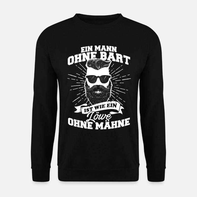 Mann Bart Löwe Vollbart - Unisex Pullover - Schwarz