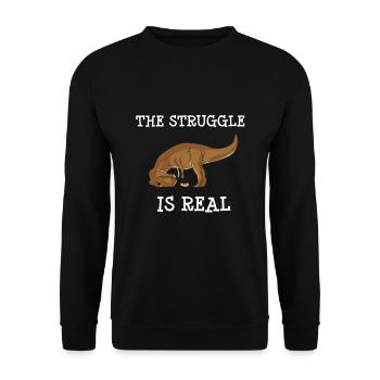 Trex Dinosaur Funny - Unisex Sweatshirt - black - Front - Alina (178cm) & Michal (187cm)