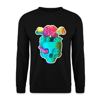 Blue skull - Unisex Sweatshirt - black - Front - Alina (178cm) & Michal (187cm)
