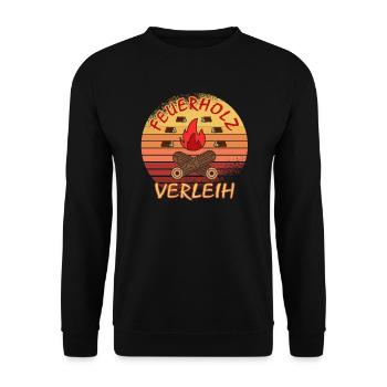 Feuerholz Verleih Landwirt Geschenk Vintage - Unisex Pullover - Schwarz - Vorne - Alina (178cm) & Michal (187cm)