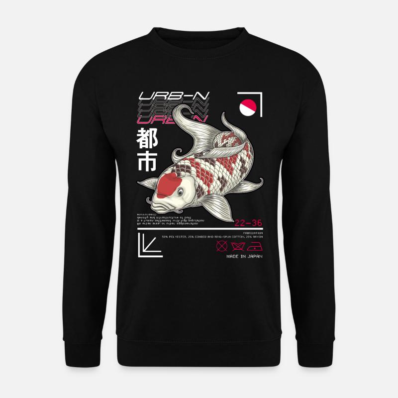 Japanischer Art Style Koi Fisch - Unisex Pullover - Schwarz