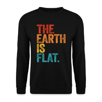 Flat Earth Society Flat Earth Map Model Globe - Unisex Sweatshirt - black - Front - Alina (178cm) & Michal (187cm)
