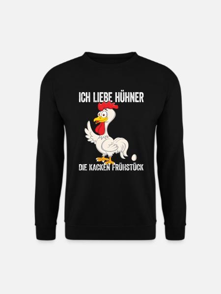 Ich liebe Hühner die kacken Frühstück Hühner Ei - Unisex Pullover - Schwarz