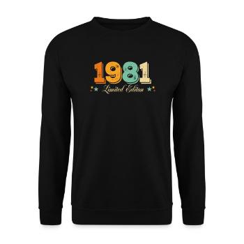 40th Birthday 40 Year Vintage 1981 May Limited - Unisex Sweatshirt - black - Front - Alina (178cm) & Michal (187cm)