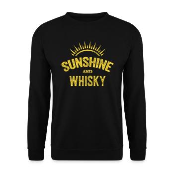Sunshine And Whisky Retro Sonnennenschein Whisky - Unisex Sweatshirt - black - Front - Alina (178cm) & Michal (187cm)