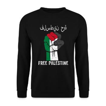 Free Palestine Support Palestine Libre drapeau - Sweat-shirt Unisexe - noir - Devant - Alina (178cm) & Michal (187cm)