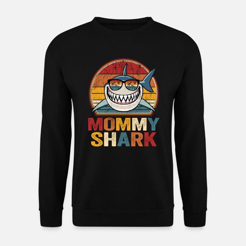 Mama Hai Sonnenbrille Hai Mama Mommy Shark - Unisex Pullover - Schwarz