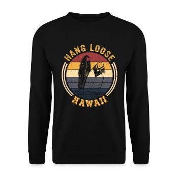 Hawaï Shirt Aloha Hang-Loose Surf Surf - Sweat-shirt Unisexe - noir - Devant - Alina (178cm) & Michal (187cm)