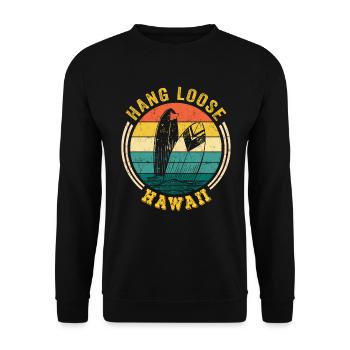 Hawaï Shirt Aloha Hang-Loose Surf Surf - Sweat-shirt Unisexe - noir - Devant - Alina (178cm) & Michal (187cm)