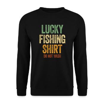 Lucky Fishing Shirt Do Not Wash Fisherman Gifts - Unisex Sweatshirt - black - Front - Alina (178cm) & Michal (187cm)