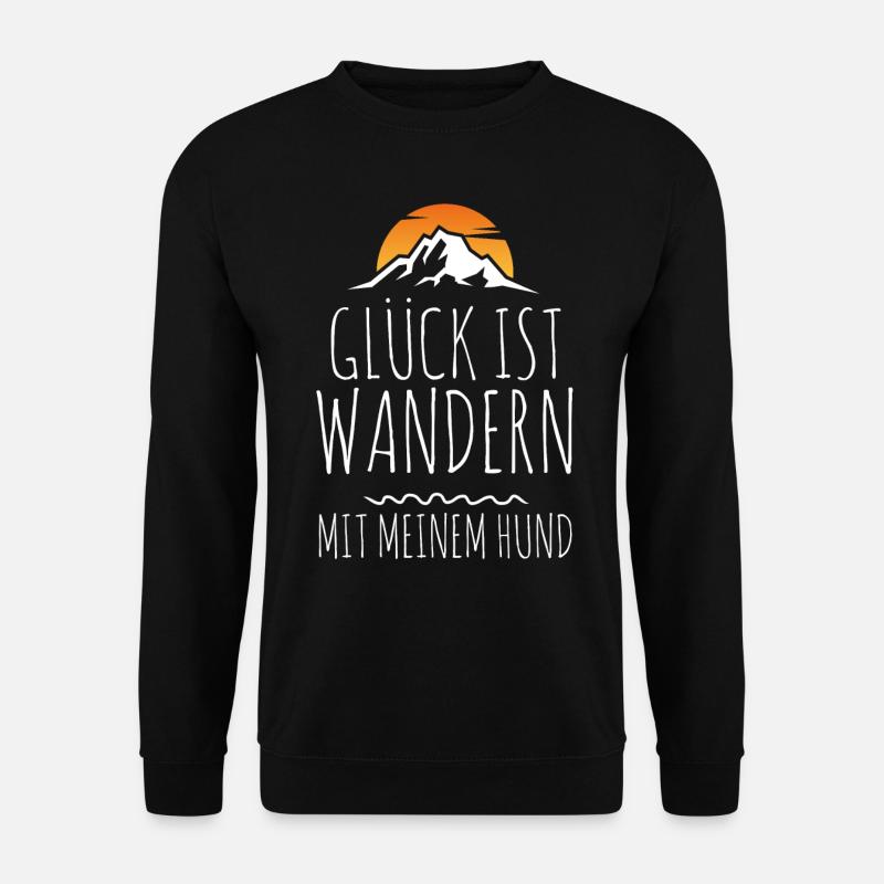 Glück ist Wandern mit meinem Hund - Unisex Pullover - Schwarz