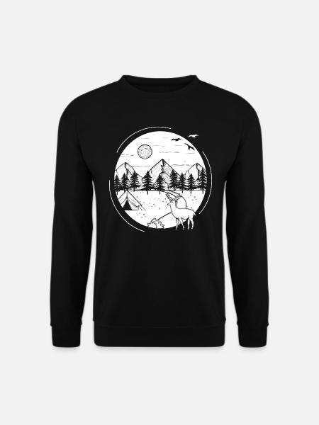 Forest deer in black Graphic - Unisex Sweatshirt - black