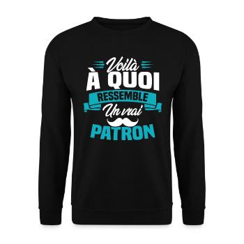 Voilà à quoi ressemble un vrai patron - Sweat-shirt Unisexe - noir - Devant - Alina (178cm) & Michal (187cm)