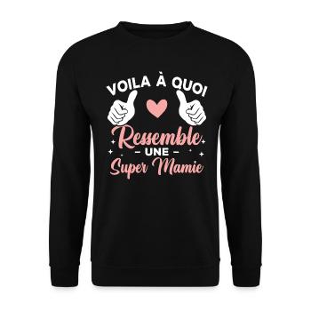 Voilà à quoi ressemble une super mamie - Sweat-shirt Unisexe - noir - Devant - Alina (178cm) & Michal (187cm)