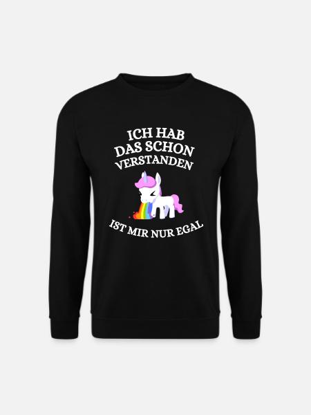 Lustiger Einhorn Spruch Ist Mir Nur Egal - Unisex Pullover - Schwarz