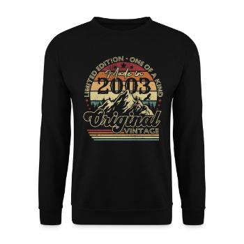 Original 2003 vintage anniversaire rétro 2003 - Sweat-shirt Unisexe - noir - Devant - Alina (178cm) & Michal (187cm)