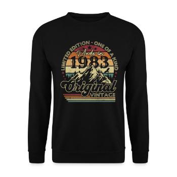 Original 1983 vintage anniversaire rétro 1983 - Sweat-shirt Unisexe - noir - Devant - Alina (178cm) & Michal (187cm)