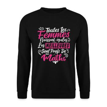 Prof Professeur Maths Métier Humour Cadeau - Sweat-shirt Unisexe - noir - Devant - Alina (178cm) & Michal (187cm)