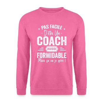 Coach Entraineur Sportif Cadeau Coach - Sweat-shirt Unisexe - rose - Devant