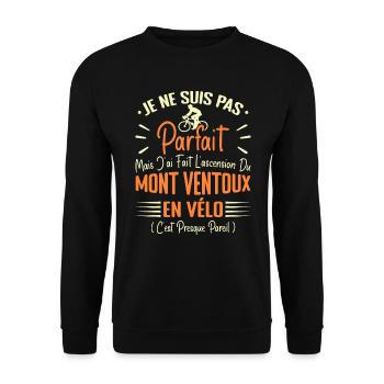Parfait Mont Ventoux En Vélo Humour Vélo Cycliste - Sweat-shirt Unisexe - noir - Devant - Alina (178cm) & Michal (187cm)
