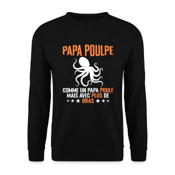 Papa Poulpe Cadeau Drôle Papa Humour - Sweat-shirt Unisexe - noir - Devant - Alina (178cm) & Michal (187cm)