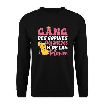 Gang des copines déjantées de la mariée Cadeau - Sweat-shirt Unisexe - noir - Devant - Alina (178cm) & Michal (187cm)