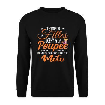 Princesses En Moto - Sweat-shirt Unisexe - noir - Devant - Alina (178cm) & Michal (187cm)