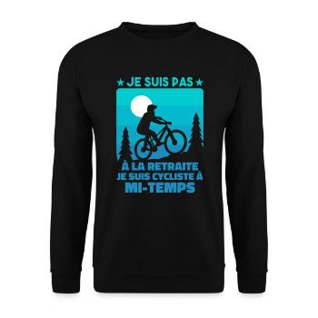 Je Suis Pas À La Retraite Je Suis Cycliste - Sweat-shirt Unisexe - noir - Devant - Alina (178cm) & Michal (187cm)