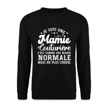 Mamie Couturière Humour Mamie Cadeau - Sweat-shirt Unisexe - noir - Devant - Alina (178cm) & Michal (187cm)