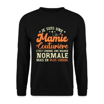 Mamie Couturière Humour Mamie Cadeau - Sweat-shirt Unisexe - noir - Devant - Alina (178cm) & Michal (187cm)