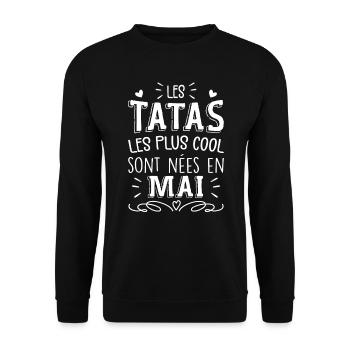 Anniversaire Tante Tata Mai Cadeau - Sweat-shirt Unisexe - noir - Devant - Alina (178cm) & Michal (187cm)