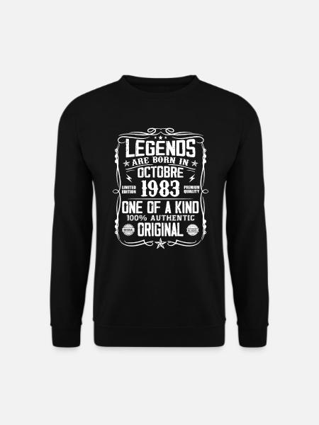 Oktober 1983 Legenden wurden im Oktober 1983 geboren - Unisex Pullover - Schwarz