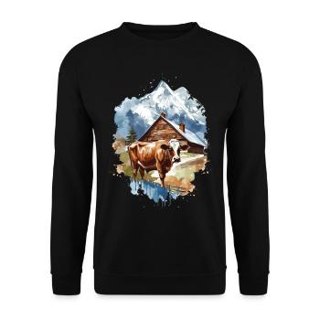 Zermatt, Matterhorn, Matterhorn mountain, hiker - Unisex Sweatshirt - black - Front - Alina (178cm) & Michal (187cm)