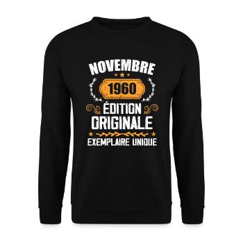 Cadeau D'anniversaire En Novembre 1960 - 1960 - Sweat-shirt Unisexe - noir - Devant - Alina (178cm) & Michal (187cm)