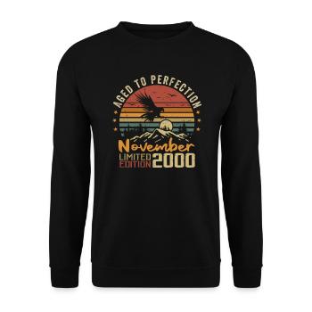 Die Legenden wurden im November 2000 - 2000 geboren - Unisex Pullover - Schwarz - Vorne - Alina (178cm) & Michal (187cm)