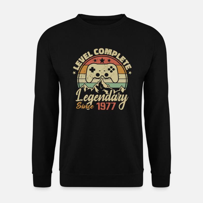 1977 Komplettes Level-Geburtstagsgeschenk - 1977 - Unisex Pullover - Schwarz