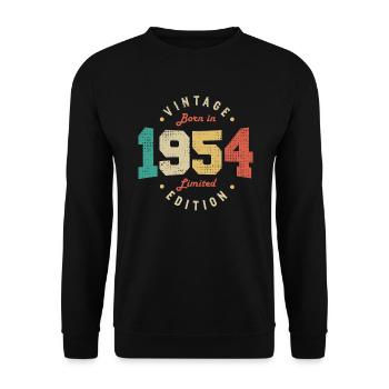 Vintage 1954 Original 1954 Retro Birthday 1954 - Unisex Sweatshirt - black - Front - Alina (178cm) & Michal (187cm)