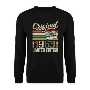 Vintage 1963 Retro Birthday Gift 1963 - Unisex Sweatshirt - black - Front - Alina (178cm) & Michal (187cm)