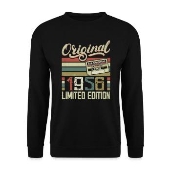 Vintage 1956 Retro Birthday Gift 1956 - Unisex Sweatshirt - black - Front - Alina (178cm) & Michal (187cm)