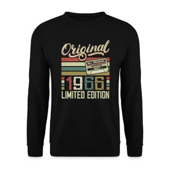Vintage 1966 Retro Birthday Gift 1966 - Unisex Sweatshirt - black - Front - Alina (178cm) & Michal (187cm)